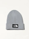 The North Face Mens Tradewinds Grey Logo-embroidered Knitted Beanie In Grey