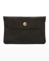 Il Bisonte Medium Snap Closure Leather Case In Black