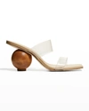 Cult Gaia Nhu Dual-band Sphere Sandals In Sella Wood Stain