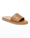 Vince Olina Padded Leather Flat Sandals, Tan In Cappuccino