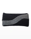 Portolano Crisscross Cashmere Knit Headband In Black