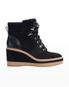 Kate Spade New York Willow Genuine Shearling Wedge Bootie In Black