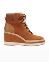 Kate Spade Women's Willow Shearling Trim Wedge Booties In Bungalow