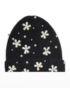 Lele Sadoughi Imitation Pearl Snowflake Beanie In Black 001