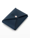 Il Bisonte Unisex Leather Business Card Holder In Blu
