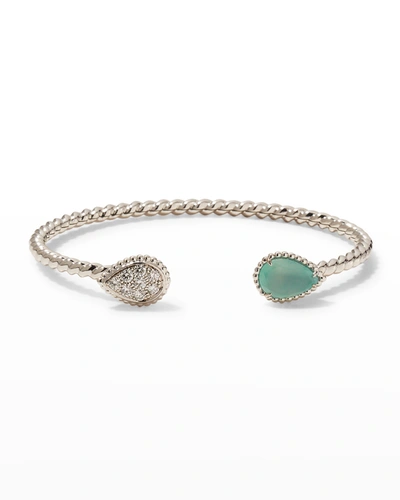 Boucheron Serpent Boheme Diamond And Aquaprase Bracelet In White Gold