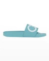 Ferragamo Woman Sandals Turquoise Size 11 Textile Fibers In Fascia Tyr