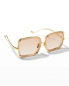 Anna-karin Karlsson White Moon Square Acetate Sunglasses In Tobacco