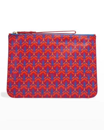 Liberty London Iphis 30 Zip Pouch Printed Clutch Bag In 80 Red