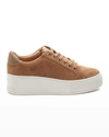 Jslides Maya Nubuck Suede Sneakers In Cognac Suede