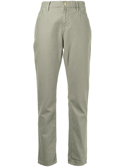 Frame Mid-rise Straight Leg Jeans In 绿色