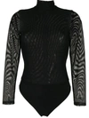 Alice And Olivia Clarinda Turtleneck Bodysuit In 黑色