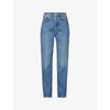 Reformation Cynthia Straight-leg High-rise Recycled And Organic Cotton-blend Denim Jeans In Colorado