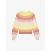 Maje Womens Jaunes / Oranges Millao Striped Knitted Jumper 8