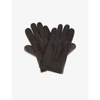 Dents 3 Points Leather And Cashmere Touchscreen Gloves In Brown