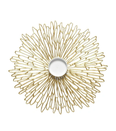 Chilewich Bloom Round Placemat (38cm X 40cm) In Gold
