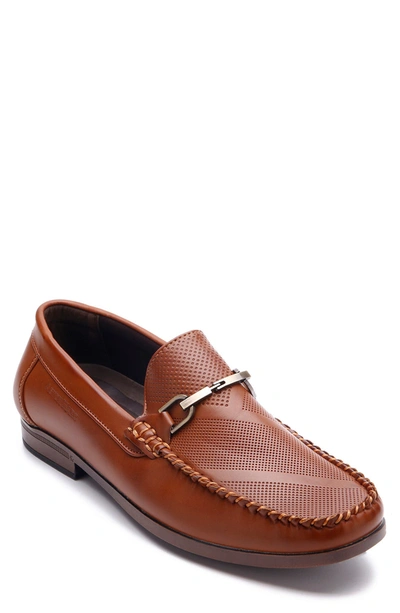 Aston Marc Men's Perforated Buckle Loafers In Tan