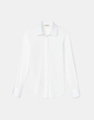 LAFAYETTE 148 STRETCH COTTON STRAIGHT SHIRT