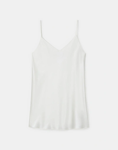 Lafayette 148 Silk Charmeuse Bias Tank In White