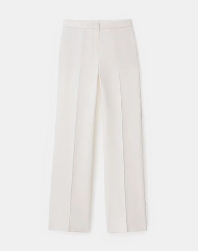 Lafayette 148 Petite Dalton Trouser In Kindwool Nouveau Crepe In White