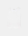 Lafayette 148 Petite Swiss Cotton Rib Scoop Neck Tank In White