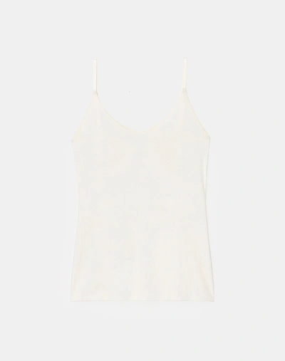 Lafayette 148 Petite Mesh Jersey Camisole In White