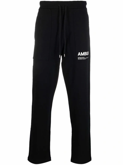 Ambush Workshop Logo Cotton Fleece Joggers In Black