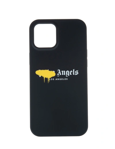 Palm Angels Black Iphone 12 Pro Max Case With Yellow Spray Logo