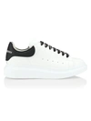 Alexander Mcqueen Oversized Leather Platform Sneakers In White Black White