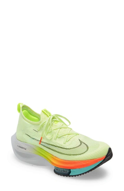 Nike Air Zoom Alphafly Next% Running Shoe In Barely Volt/black/hyper Orange/dynamic Turquoise/volt/photon Dust