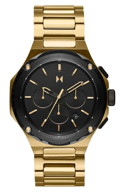 Mvmt Raptor Sunflare Goldtone Stainless Steel Chronograph Watch In Black