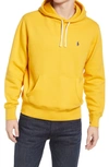 Polo Ralph Lauren Embroidered-logo Pullover Hoodie In Gold Bugle