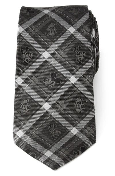 Cufflinks, Inc Mickey & Friends Plaid Silk Tie In Grey