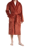 Majestic Crossroads Plush Robe In Burnt Henna