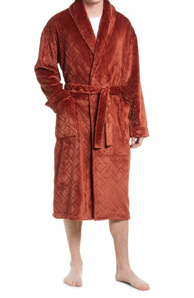 Majestic Crossroads Plush Robe In Burnt Henna