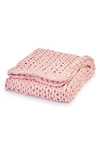 Bearaby Organic Cotton Weighted Knit Blanket In Rose