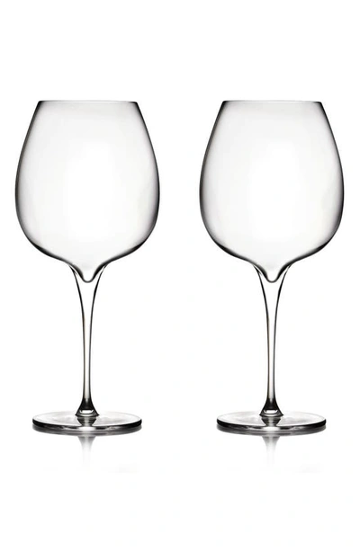 Nambe Vie Set Of 2 Pinot Noir Glasses In Clear
