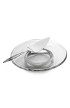 Nambe 2-pc. Braid Glass Cake Plate & Server Set In Silver