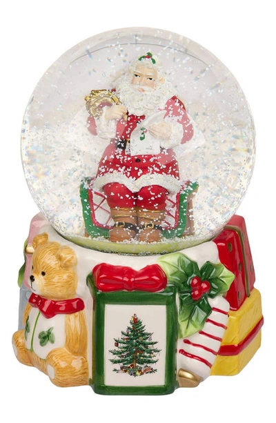 Portmeirion X Ted Baker Santa Claus Musical Snow Globe In Green