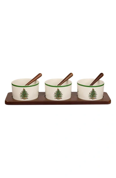 Portmeirion X Ted Baker 7-piece Christmas Tree Serving Set In Green