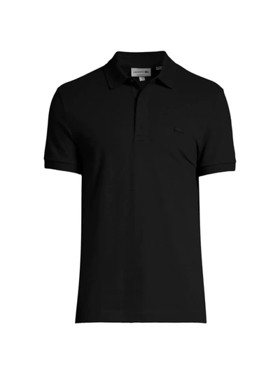 Lacoste Short Sleeve Polo Shirt In Black