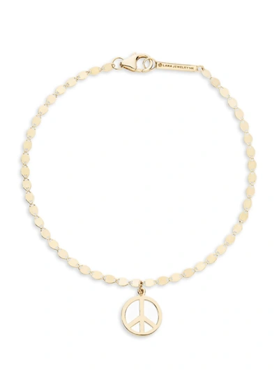 Lana Jewelry 14k Yellow Gold Peace Charm Bracelet