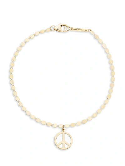 Lana 14k Yellow Gold Peace Charm Bracelet