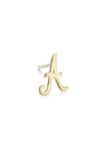 Lana Jewelry 14k Yellow Gold Cursive Inital Stud Earring In Initial A