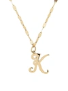 Lana Jewelry 14k Yellow Gold Cursive Initial Pendant Necklace In Initial K