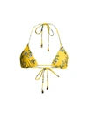 Tory Burch Floral Triangle Bikini Top In Yellow Multi