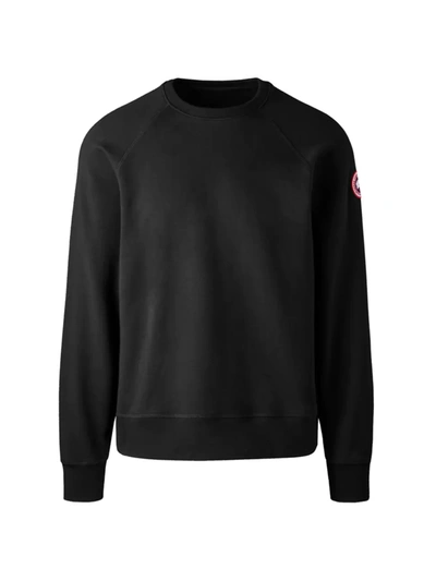 Canada Goose Huron Logo-patch Organic-cotton Sweatshirt In Black