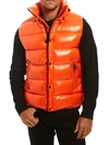 Sam Field Down Puffer Vest In Orange Military