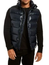 Sam Field Down Puffer Vest In Dark Marine Military