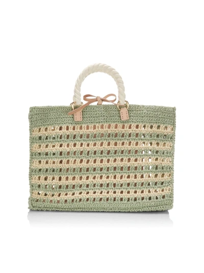 Mehry Mu Large Lucia Raffia Woven Tote In Mint Green